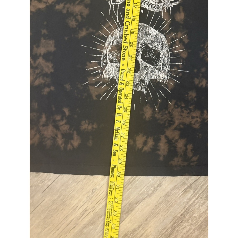 True Religion T Shirt Mens XL Black Tie Dye Budha World Tour Graphic Tee Skull - Picture 7 of 7